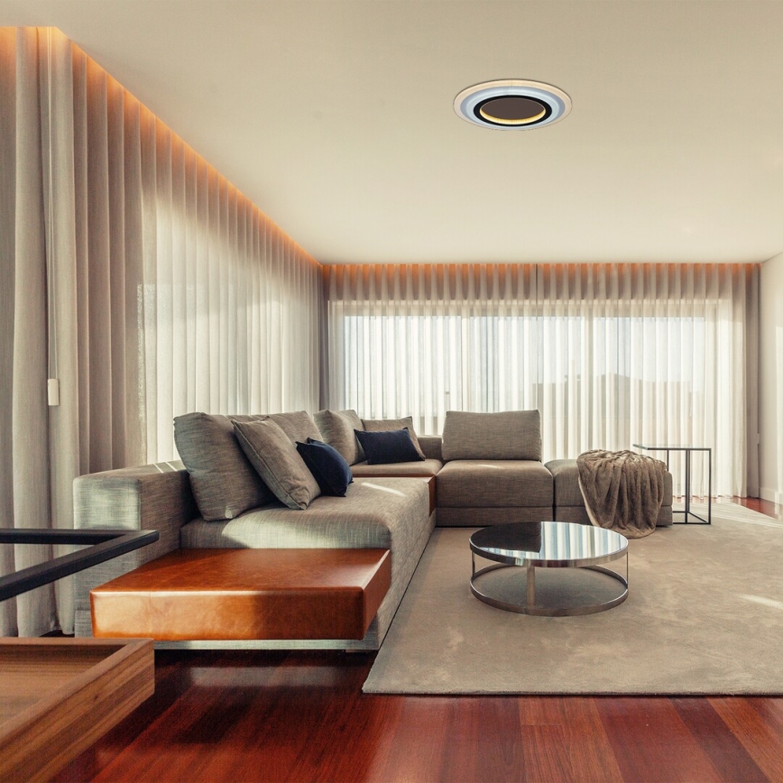 Rabalux - Dimmbare LED-Deckenleuchte LED/56W/230V 3000/4000/6000K matt Chrom/schwarz + Fernbedienung
