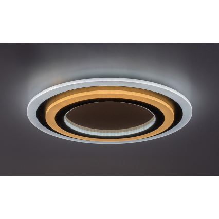 Rabalux - dimmbare LED-Deckenleuchte LED/56W/230V 3000/4000/6000K matt-chrom/schwarz + Fernbedienung Ø 45 cm