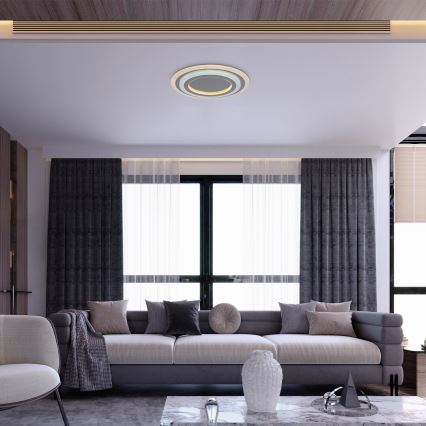 Rabalux - Dimmbare LED-Deckenleuchte LED/56W/230V 3000/4000/6000K matt Chrom + Fernbedienung