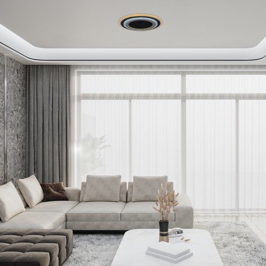 Rabalux - Dimmbare LED-Deckenleuchte LED/56W/230V 3000/4000/6000K schwarz + Fernbedienung
