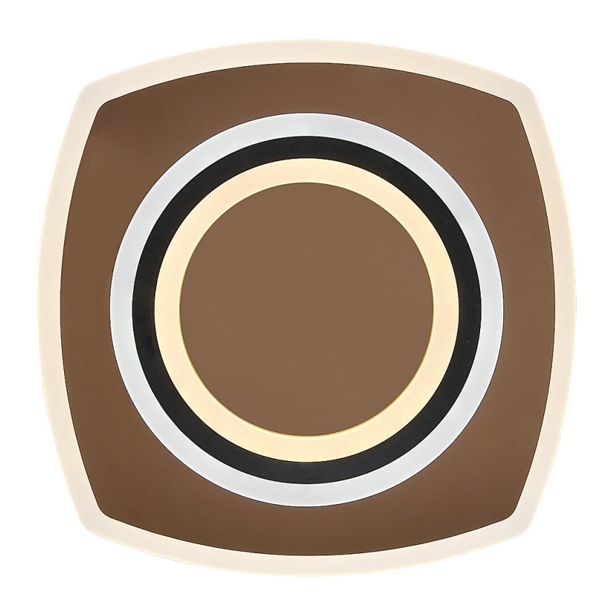 Rabalux - Dimmbare LED-Deckenleuchte, 60 W, 230 V, 3000/4000/6000 K, mattchrom/schwarz + Fernbedienung, 48x48 cm