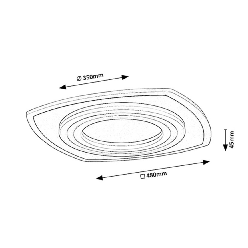 Rabalux - Dimmbare LED-Deckenleuchte LED/60W/230V 3000/4000/6000K mattchrom + Fernbedienung 48x48 cm