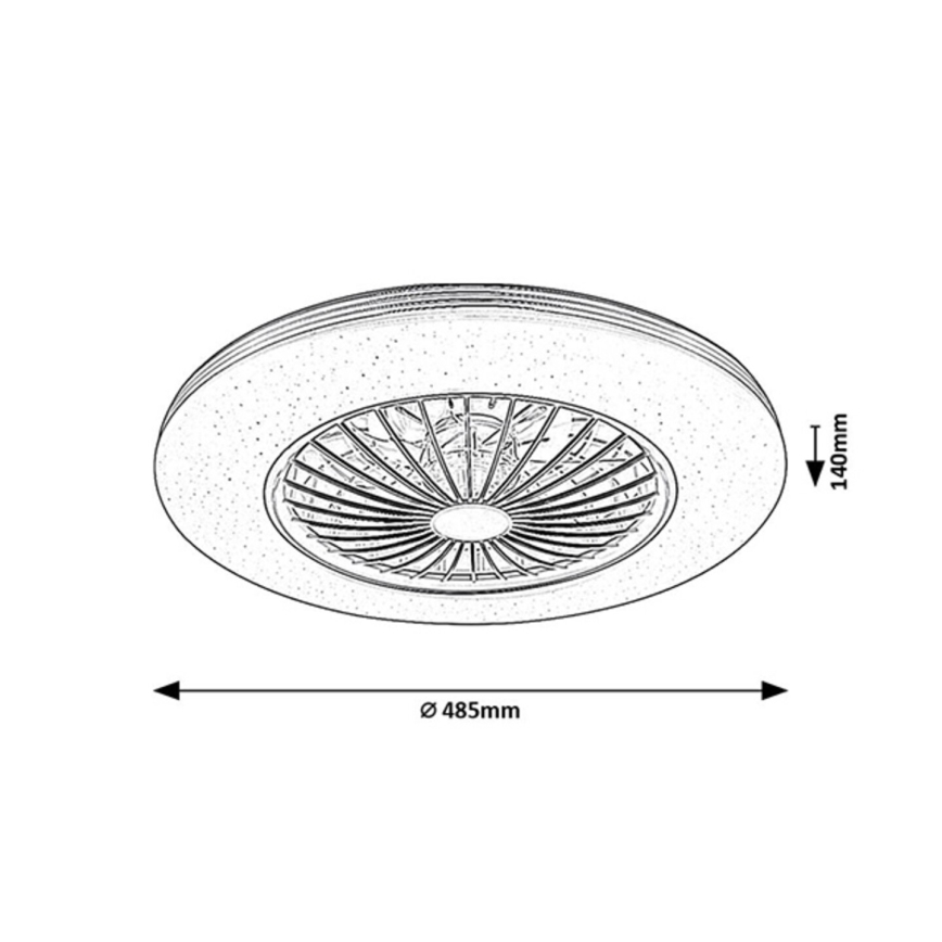 Rabalux - Dimmbare LED-Deckenleuchte mit Ventilator LED/48W/230V 3000-6500K + Fernbedienung