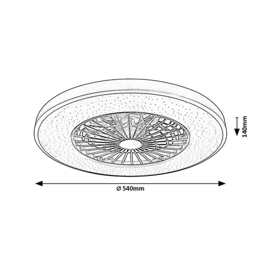Rabalux - LED dimmbare Deckenleuchte mit Ventilator LED/72W/230V 3000-6500K + Fernbedienung