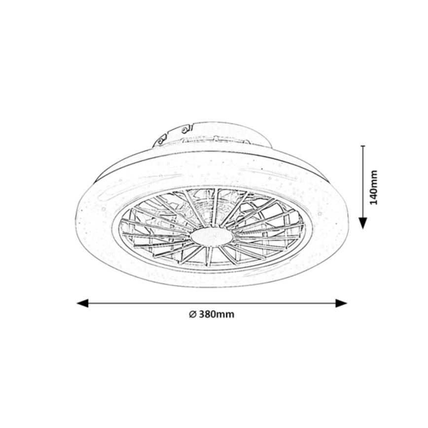 Rabalux - Dimmbare LED-Deckenleuchte mit Ventilator LED/24W/230V 3000-6500K + Fernbedienung