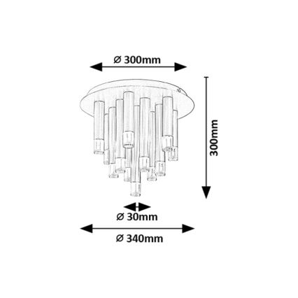 Rabalux - Deckenleuchte 13xG9/5W/230V goldfarben Ø 34 cm