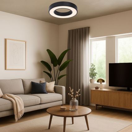 Rabalux - LED-Deckenleuchte LED/24W/230V 3000/4000/6500K Ø 40 cm schwarz