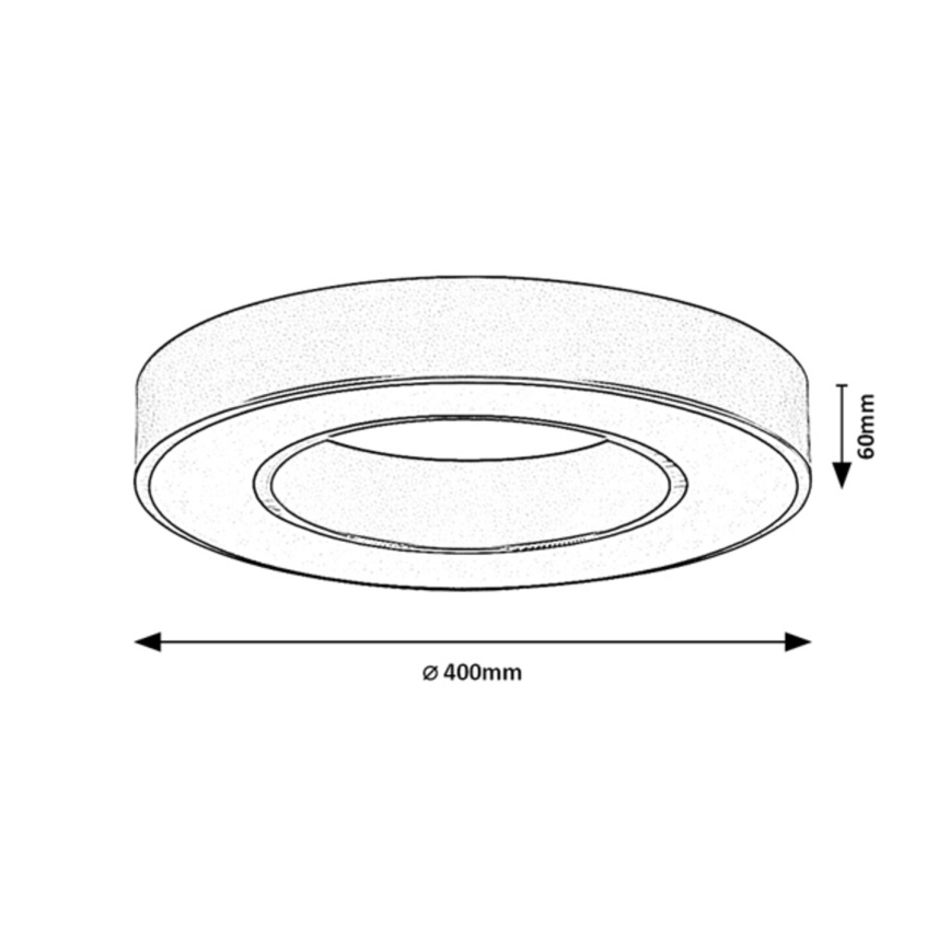 Rabalux - LED-Deckenleuchte LED/24W/230V 3000/4000/6500K Ø 40 cm schwarz