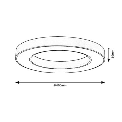 Rabalux - Dimmbare LED-Deckenleuchte LED/45W/230V 3000-6500K Ø 60 cm schwarz + Fernbedienung