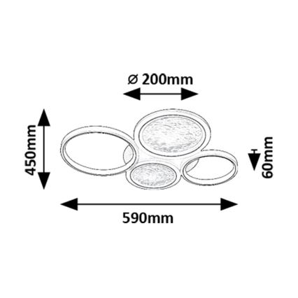 Rabalux - Dimmbare LED-Deckenleuchte LED/40W/230V 3000-6500K + Fernbedienung