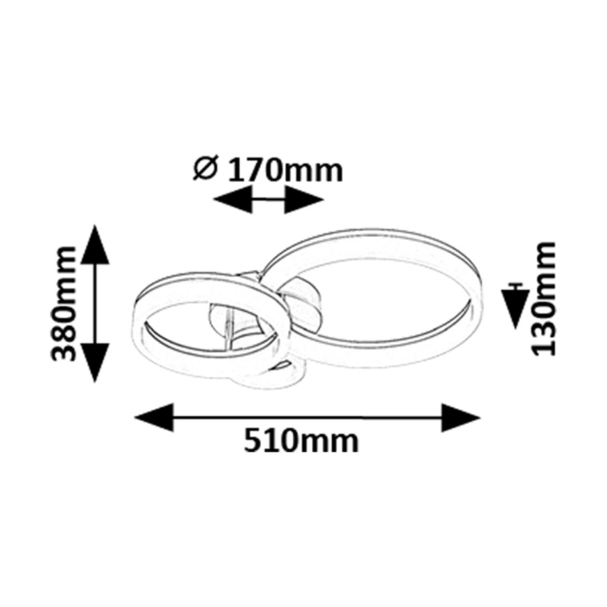 Rabalux - LED-Deckenleuchte LED/24W/230V 3000/4000/6500K golden