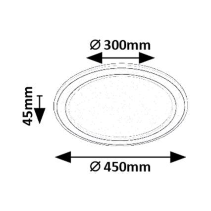 Rabalux - Dimmbare LED-RGB-Deckenleuchte LED/22W/230V 3000-6500K + Fernbedienung