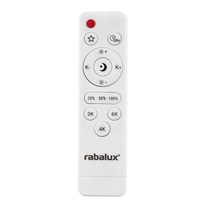 Rabalux - dimmbare LED-Deckenleuchte LED/23W/230V 3000–6500 K Ø 38,5 cm Weiß + Fernbedienung