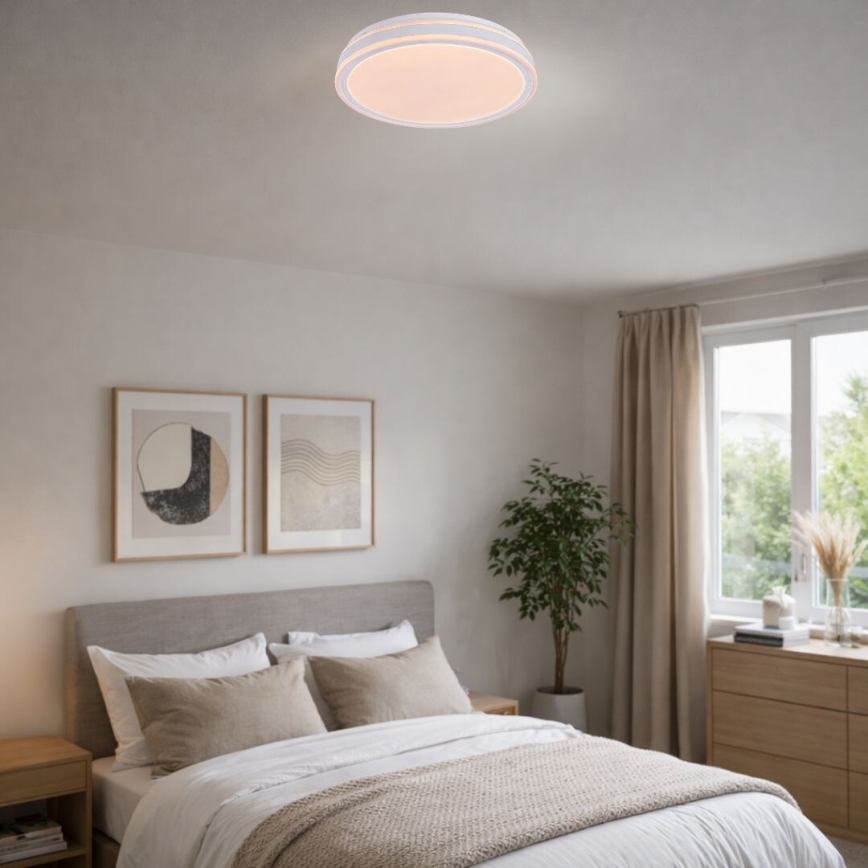 Rabalux - LED dimmbare Deckenleuchte LED/23W/230V 3000-6500K Ø 38,5 cm Weiß + Fernbedienung