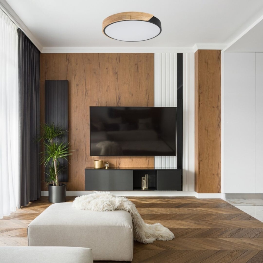 Rabalux - LED-Deckenleuchte LED/42W/230V 3000/4000/6500K schwarz/Eiche Ø 61 cm