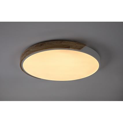Rabalux - LED-Deckenleuchte LED/40W/230V 3000/4000/6500K weiß/Eiche Ø 61 cm