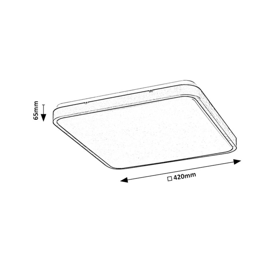 Rabalux - LED-Deckenleuchte für Badezimmer LED/36W/230V 3000/4000/6000K IP44 42x42 cm weiß