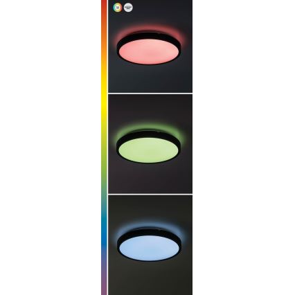 Rabalux - LED RGB dimmbares Badezimmer-Deckenleuchte LED/36W/230V 3000-6000K Wi-Fi Tuya IP44 Ø 42 cm schwarz