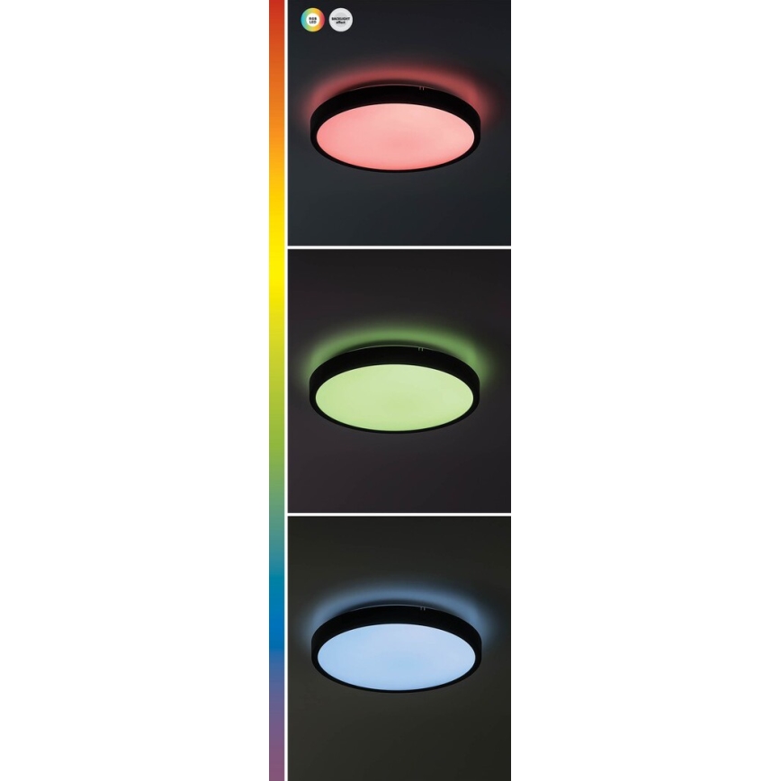 Rabalux - LED RGB dimmbares Badezimmer-Deckenleuchte LED/36W/230V 3000-6000K Wi-Fi Tuya IP44 Ø 42 cm schwarz