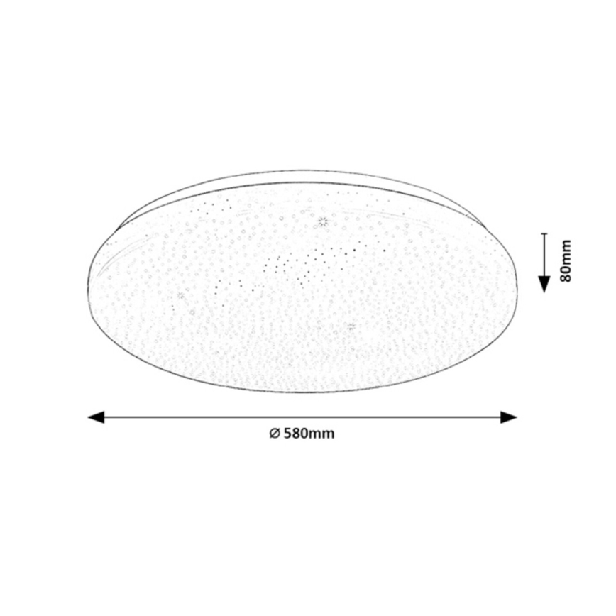 Rabalux - dimmbare LED-Deckenleuchte, 60 W, 230 V, 3000–6500 K, Ø 58 cm + Fernbedienung