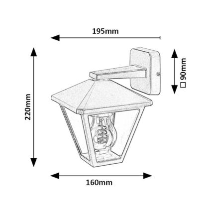 Rabalux - Outdoor-Wandlampe 1xE27/40W/230V IP44