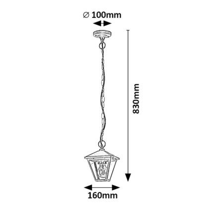 Rabalux – Outdoor-Hängeleuchte an Kette 1xE27/40W/230V IP44