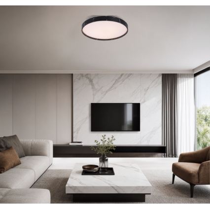 Rabalux - dimmbare LED-Deckenleuchte LED/24 W/230 V 3000–6500 K Ø 38 cm schwarz + Fernbedienung