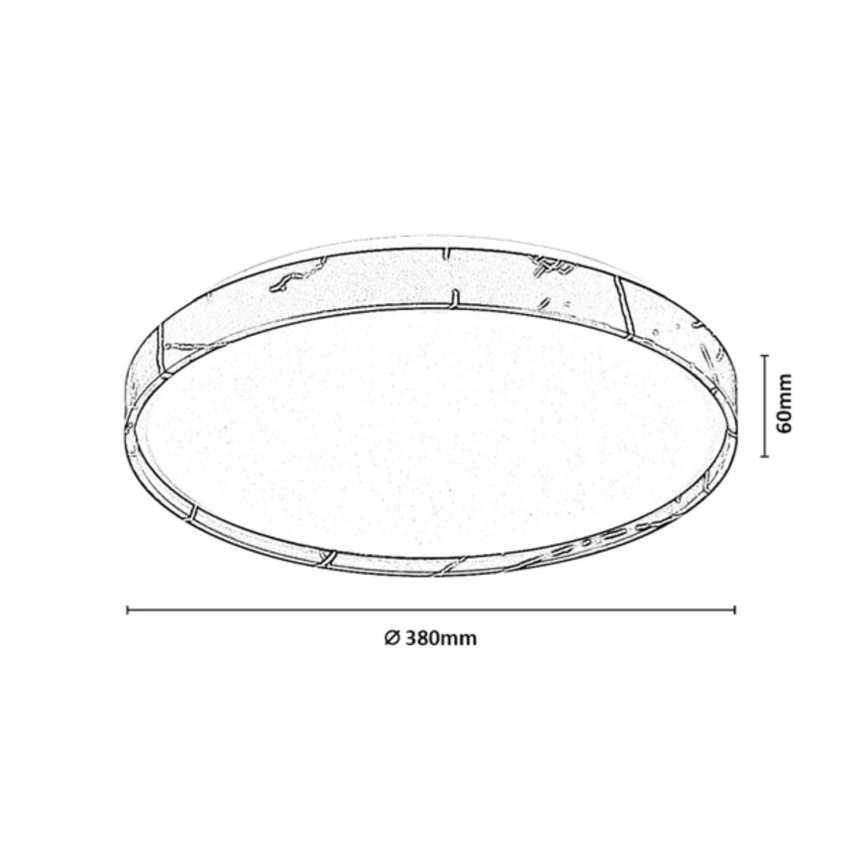Rabalux - dimmbare LED-Deckenleuchte LED/24 W/230 V 3000–6500 K Ø 38 cm schwarz + Fernbedienung