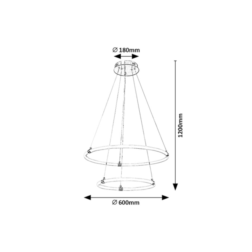 Rabalux - Dimmbare LED-Hängeleuchte an Schnur LED/55W/230V + Fernbedienung