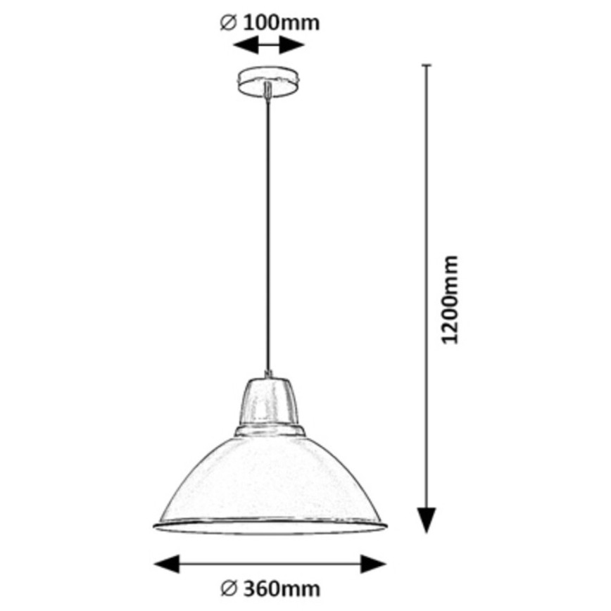 Rabalux - Pendelleuchte an Kabel 1xE27/60W/230V Ø 36 cm weiß