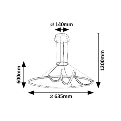 Rabalux - Dimmbare LED-Hängeleuchte LED/46W/230V 3000-6500K + Fernbedienung