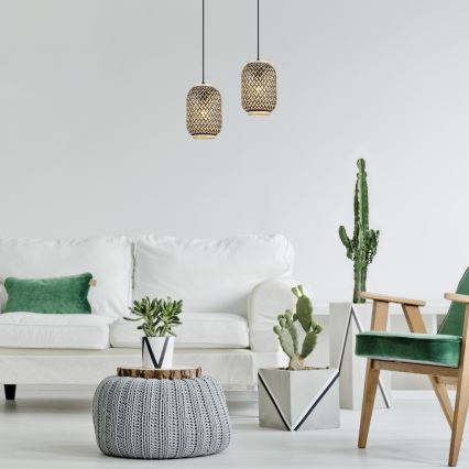 Rabalux - Hängeleuchte an Kabel 1xE27/40W/230V Rattan