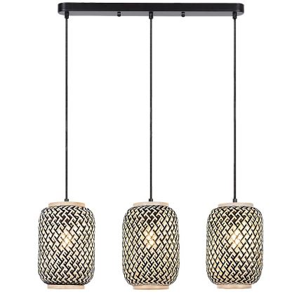 Rabalux - Hängeleuchte an Kabel 3xE27/40W/230V Rattan