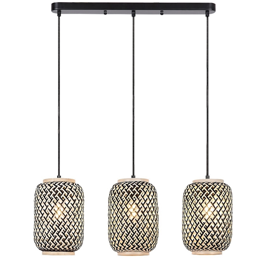 Rabalux - Hängeleuchte an Kabel 3xE27/40W/230V Rattan