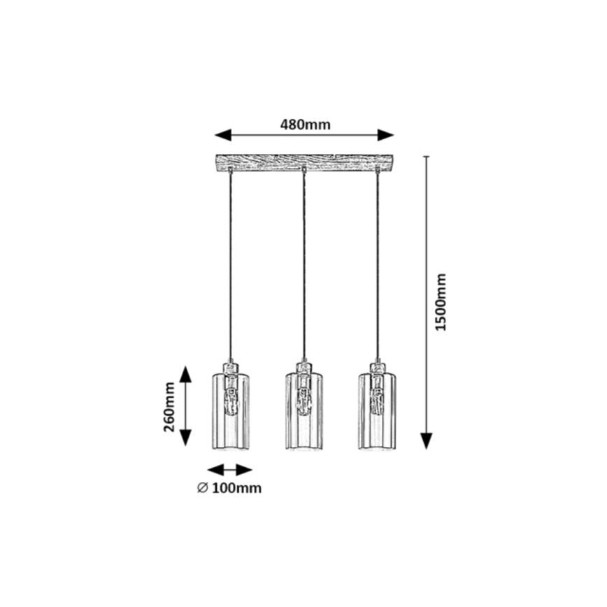Rabalux - Deckenleuchte an Kabel 3xE27/25W/230V