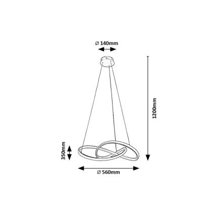 Rabalux - LED-Hängeleuchte an Schnur LED/36W/230V 3000K golden