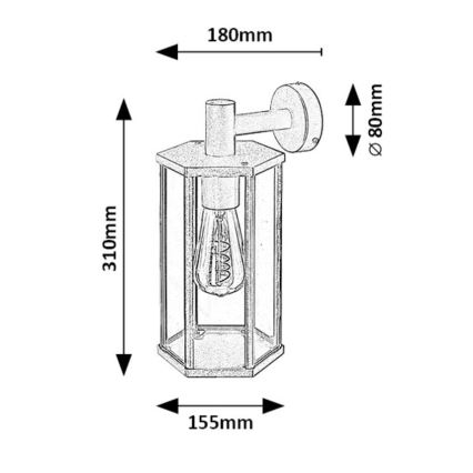 Rabalux - Outdoor-Wandlampe 1xE27/40W/230V IP44