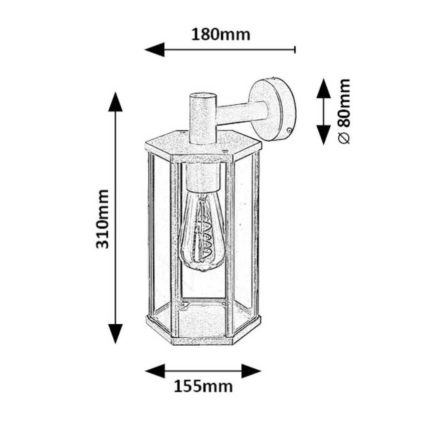 Rabalux - Outdoor-Wandlampe 1xE27/40W/230V IP44