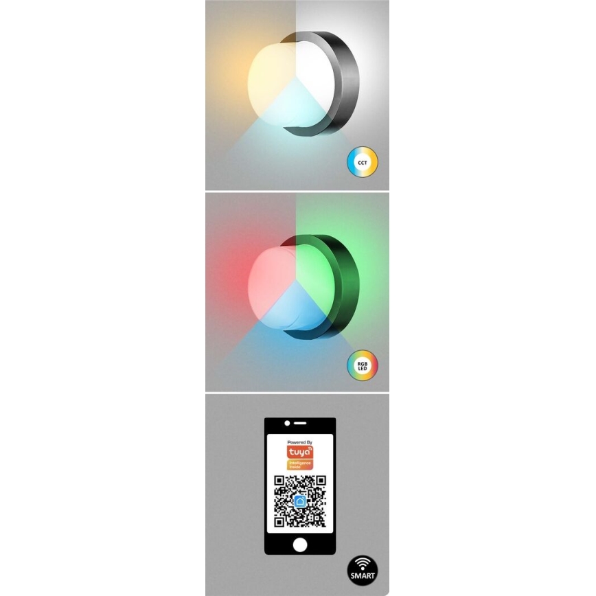 Rabalux - Dimmbare LED-RGBW-Außenwandleuchte LED/10W/230V IP54 Wi-Fi Tuya