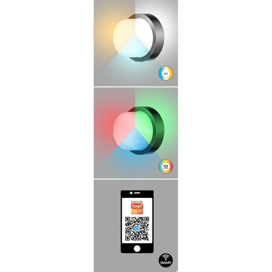 Rabalux - Dimmbare LED-RGBW-Außenwandleuchte LED/10W/230V IP54 Wi-Fi Tuya