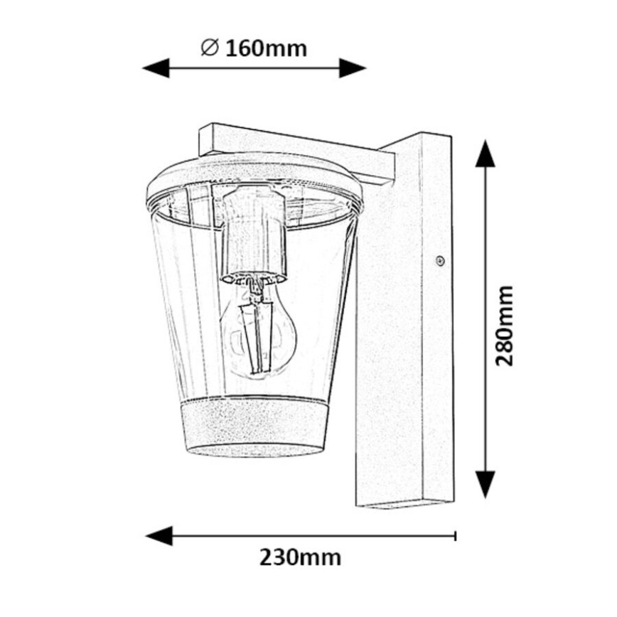 Rabalux - Outdoor-Wandlampe 1xE27/40W/230V IP44