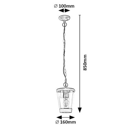 Rabalux  - Outdoor-Hängelampe an Kette 1xE27/40W/230V IP44