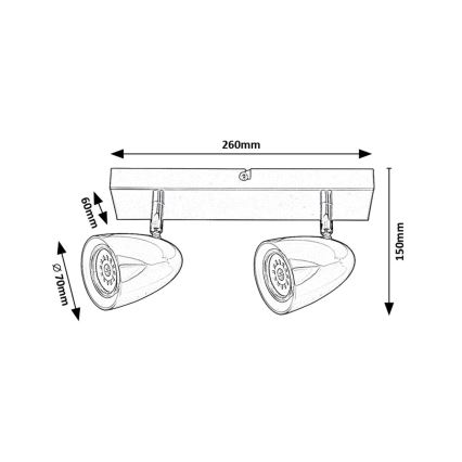 Rabalux - Strahler 2xGU10/5W/230V weiß
