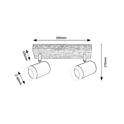 Rabalux - Deckenstrahler 2xGU10/5W/230V Eiche