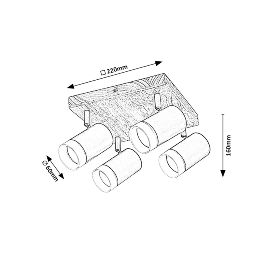 Rabalux - Deckenstrahler 4xGU10/5W/230V Eiche