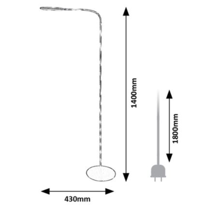 Rabalux - Dimmbare LED-Stehlampe mit Touch-Funktion LED/10W/230V 3000-6000K schwarz