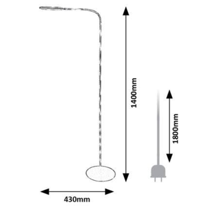 Rabalux - LED dimmbare Stehleuchte mit Touchfunktion LED/10W/230V 3000-6000K grau