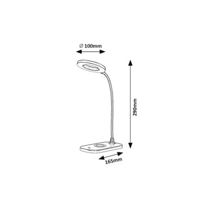 Rabalux - Dimmbare LED-Tischlampe mit Touch-Funktion und kabelloser Aufladung LED/5W/5V 2700-6000K weiß