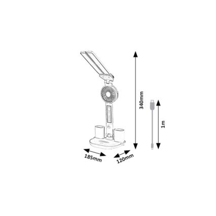 Rabalux - dimmbare LED-Tischlampe mit Ventilator LED/7W/5V 3000/4000/6500K
