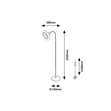 Rabalux - Dimmbare LED-Stehlampe mit Ventilator 1xE27/16W/230V 3000-6500K